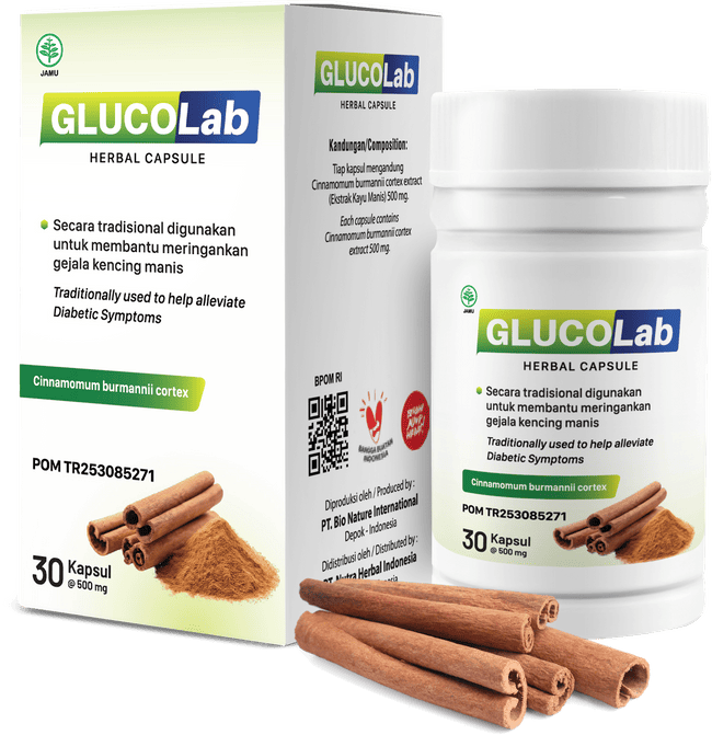 Kapsul Glucolab - suplemen penurun gula darah terdaftar BPOM